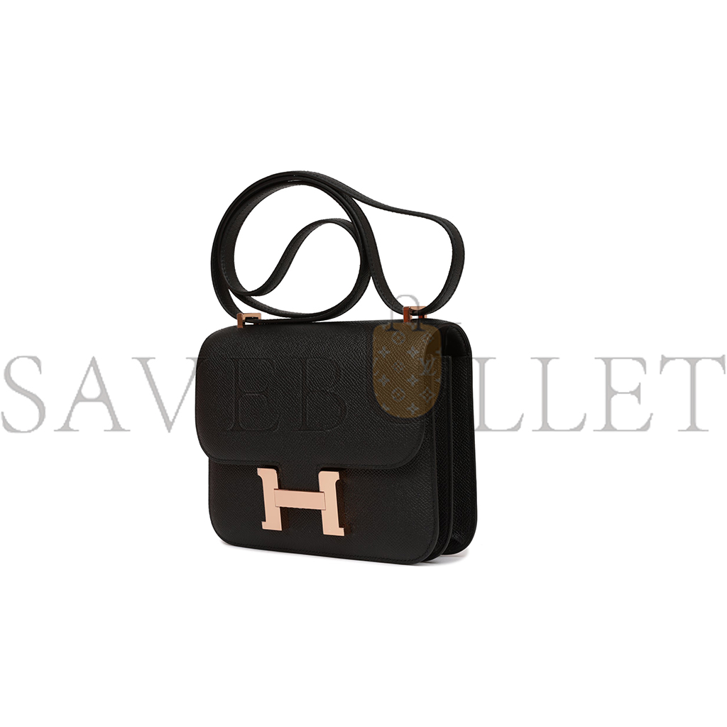 H**mes constance 18 black epsom rose gold hardware (18*16*6cm)